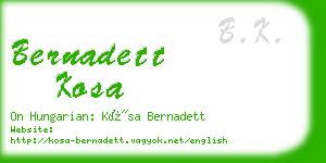 bernadett kosa business card